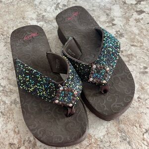 Sparkly Beaded Flip Flops